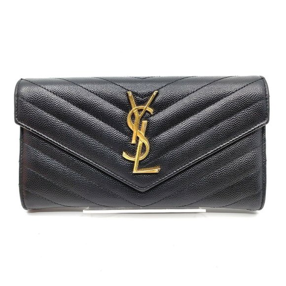 Yves Saint Laurent Handbags - 100% Authentic YVES SAINT LAURENT PARIS YSLCassandra V Stitch Caviar Skin Wallet
